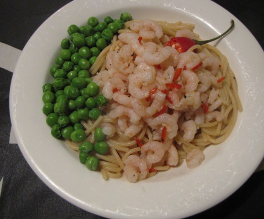 pasta räkor chili & vitlök