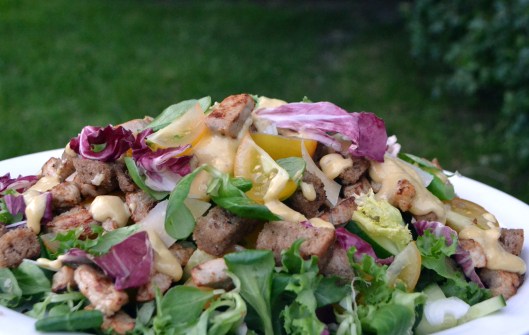 ceasarsallad med fläskkött