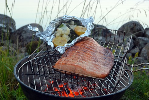 grillad lax m kryddsmör o citron